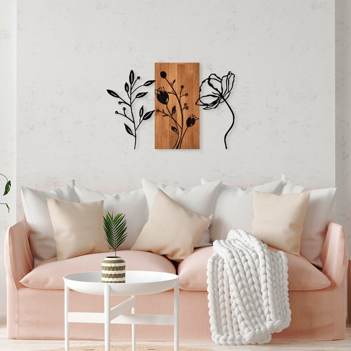 Wallity Triple Flowers - 383 Escultura de Pared de Madera y Metal Wallity Triple Flowers - 383 Escultura de Pared de Madera y Metal